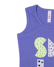 Load image into Gallery viewer, Girls Printed Purple Sleeve Less Top
