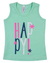 Load image into Gallery viewer, Girls Printed Green Sleeve Less Top
