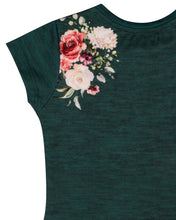 Load image into Gallery viewer, Girls Flower Printed Green Top
