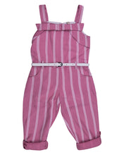 Load image into Gallery viewer, Girls Stiped Pink Full Jump Suit
