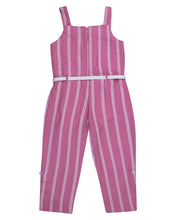 Load image into Gallery viewer, Girls Stiped Pink Full Jump Suit
