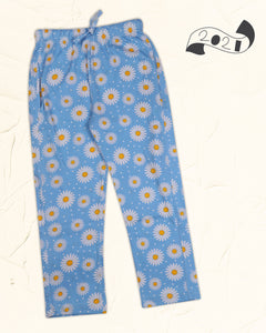 Girls 100% Cotton Soft Printed Blue Payjamas