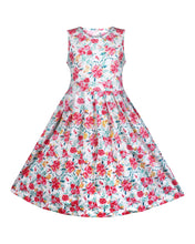 Load image into Gallery viewer, Girls Cotton Flower Printed Pink Frock
