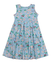 Load image into Gallery viewer, Girls Cotton Flower Printed Green Frock
