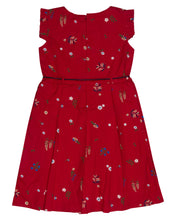 Load image into Gallery viewer, Girls Floral Printed Red Cotton Frock
