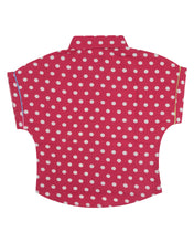 Load image into Gallery viewer, Girls Dotted Shirt Style Pink Top
