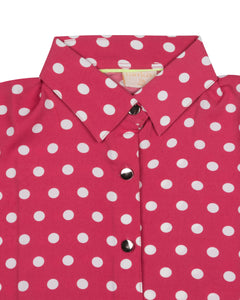Girls Dotted Shirt Style Pink Top
