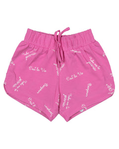 Girls Printed Pink Shorts