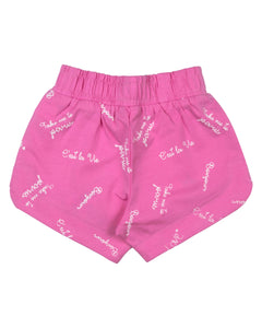 Girls Printed Pink Shorts
