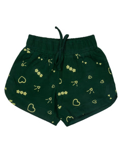 Girls Printed Green Shorts