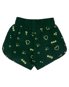 Girls Printed Green Shorts