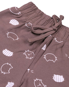 Girls Printed Brown Shorts