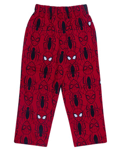Boys Solid Spiderman Printed Red Night Suit
