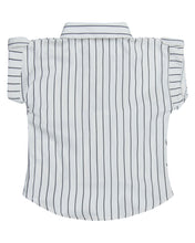 Load image into Gallery viewer, White Striped Top With Black Shorts

