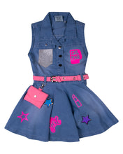Load image into Gallery viewer, Girls Fashion Washed Denim Blue Midi
