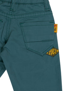 Boys Fashion Printed Green Jeans