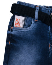 Load image into Gallery viewer, Boys Blue Washed Stretchable Solid Jeans
