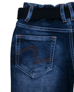 Boys Blue Washed Stretchable Solid Jeans