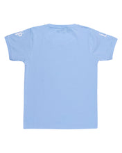 Load image into Gallery viewer, Boys Solid Printed Sky Blue Round Neck T Shirt
