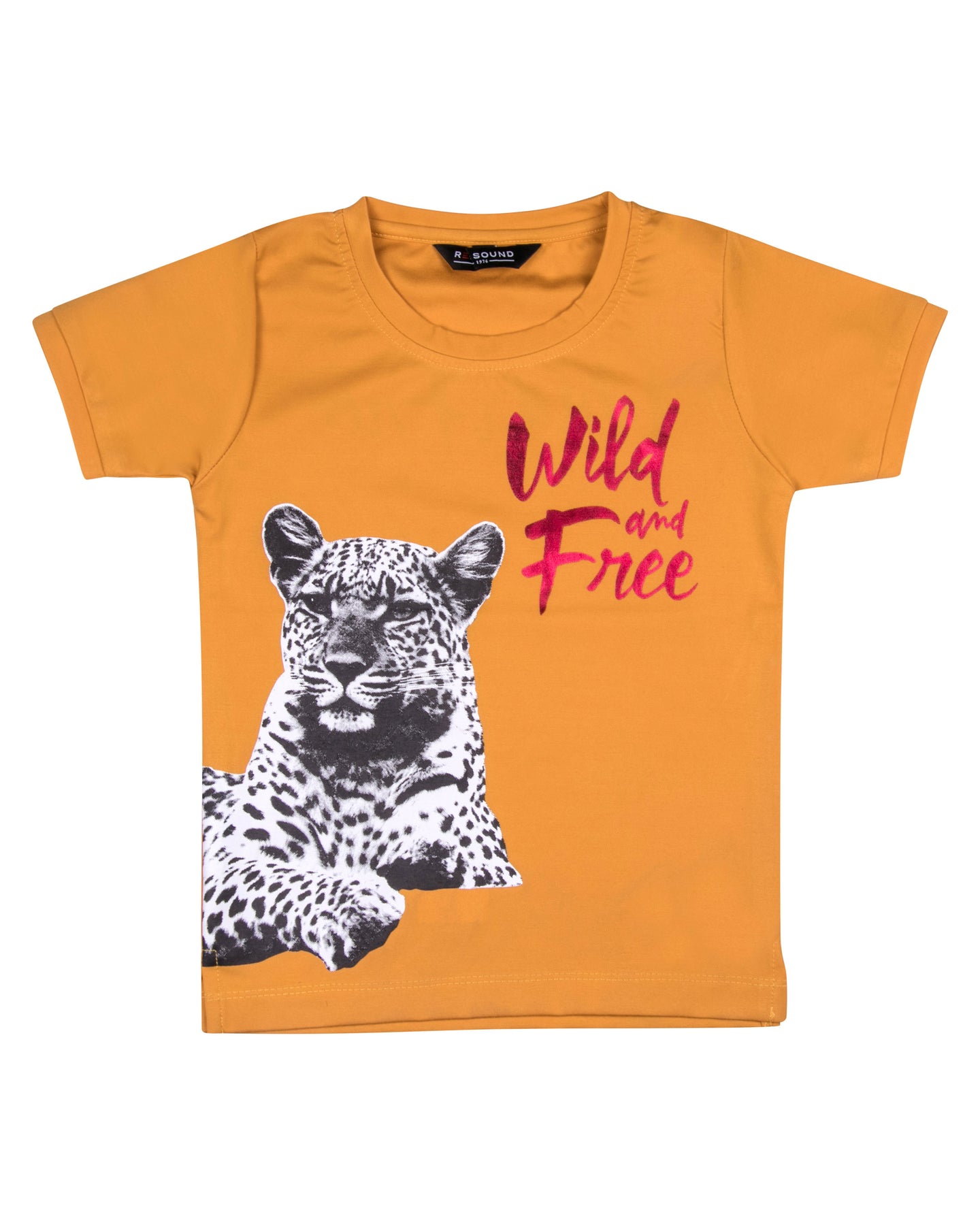 Boys Fashion Leopard Printed Yellow T Shirt