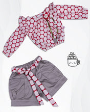 Load image into Gallery viewer, Girls Printed Red Short Top

