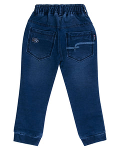 Boys Blue Solid Jogger Jeans