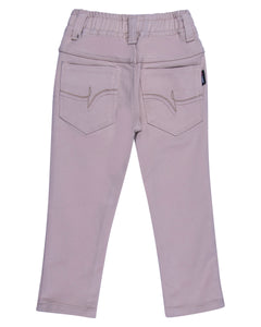 Boys Solid Stretchable Cream Jeans