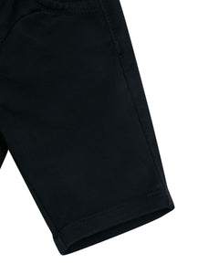Boys Solid Black Cotton Shorts