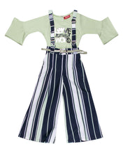 Load image into Gallery viewer, Girls Fashion Green Full Dungaree Suit
