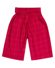 Load image into Gallery viewer, Girls Solid Chex Red Plazo Set
