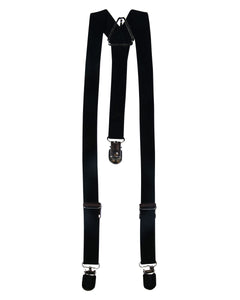 Solid Plain Black Suspender
