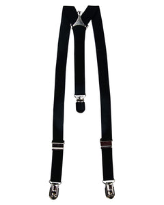 Solid Plain Black Suspender