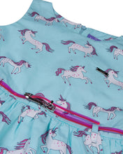 Load image into Gallery viewer, Girls Unicorn Printed Sky Blue Cotton Frock
