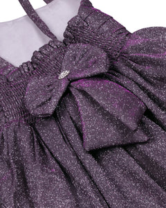 Girls Fashion Embellished Purple Gown