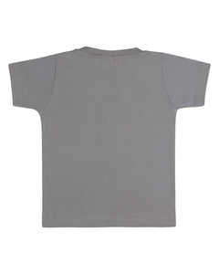 Grey Printed Round Neck T Shirt