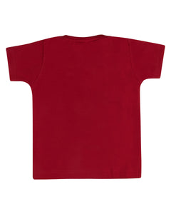Red Printed Round Neck T Shirt