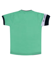 Load image into Gallery viewer, Boys Solid Printed Green T Shirt
