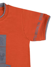 Load image into Gallery viewer, Boys Fashion Rubber Printed Orange T Shirt
