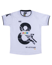Load image into Gallery viewer, Boys Rubber Printed White Round Neck T Shirt
