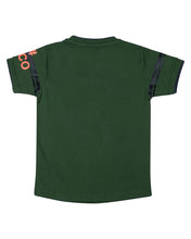 Load image into Gallery viewer, Boys Rubber Printed Green Round Neck T Shirt
