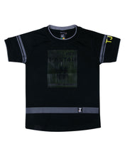 Load image into Gallery viewer, Boys Rubber Printed Black Round Neck T Shirt
