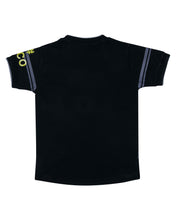 Load image into Gallery viewer, Boys Rubber Printed Black Round Neck T Shirt
