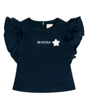 Load image into Gallery viewer, Navy Blue Flared Sleeve Top
