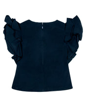 Load image into Gallery viewer, Navy Blue Flared Sleeve Top
