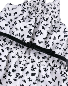 Girls Dotted Black and White Full Jump Suit