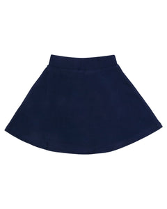 Girls Plain Stretchable Navy Blue Short Skirt