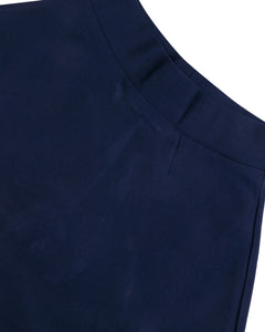 Girls Plain Stretchable Navy Blue Short Skirt