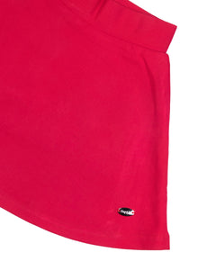 Girls Plain Stretchable Red Short Skirt