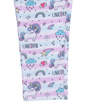 Load image into Gallery viewer, Girls Classic Unicorn Printed White Leggings
