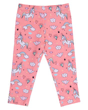 Load image into Gallery viewer, Girls Classic Unicorn Printed Peach Leggings
